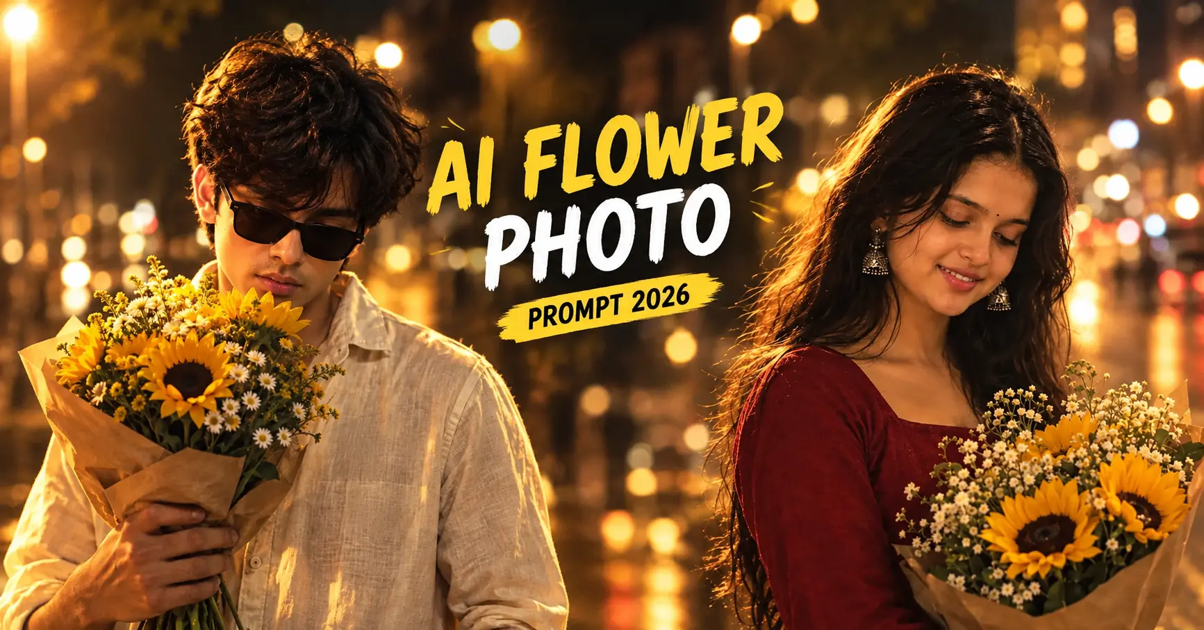 Golden Night Sunflower AI Photo Prompt