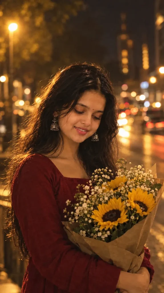 Golden Night Sunflower AI Photo Prompt