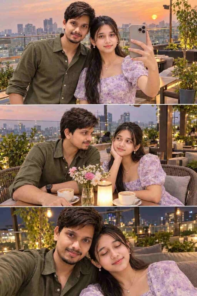 Romantic Couple AI Photo Collage Prompt